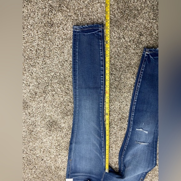 Good American Denim Jeans Good Leg Crop Distressed Skinny Jeans Blue Size 25 NWT - Picture 9 of 16
